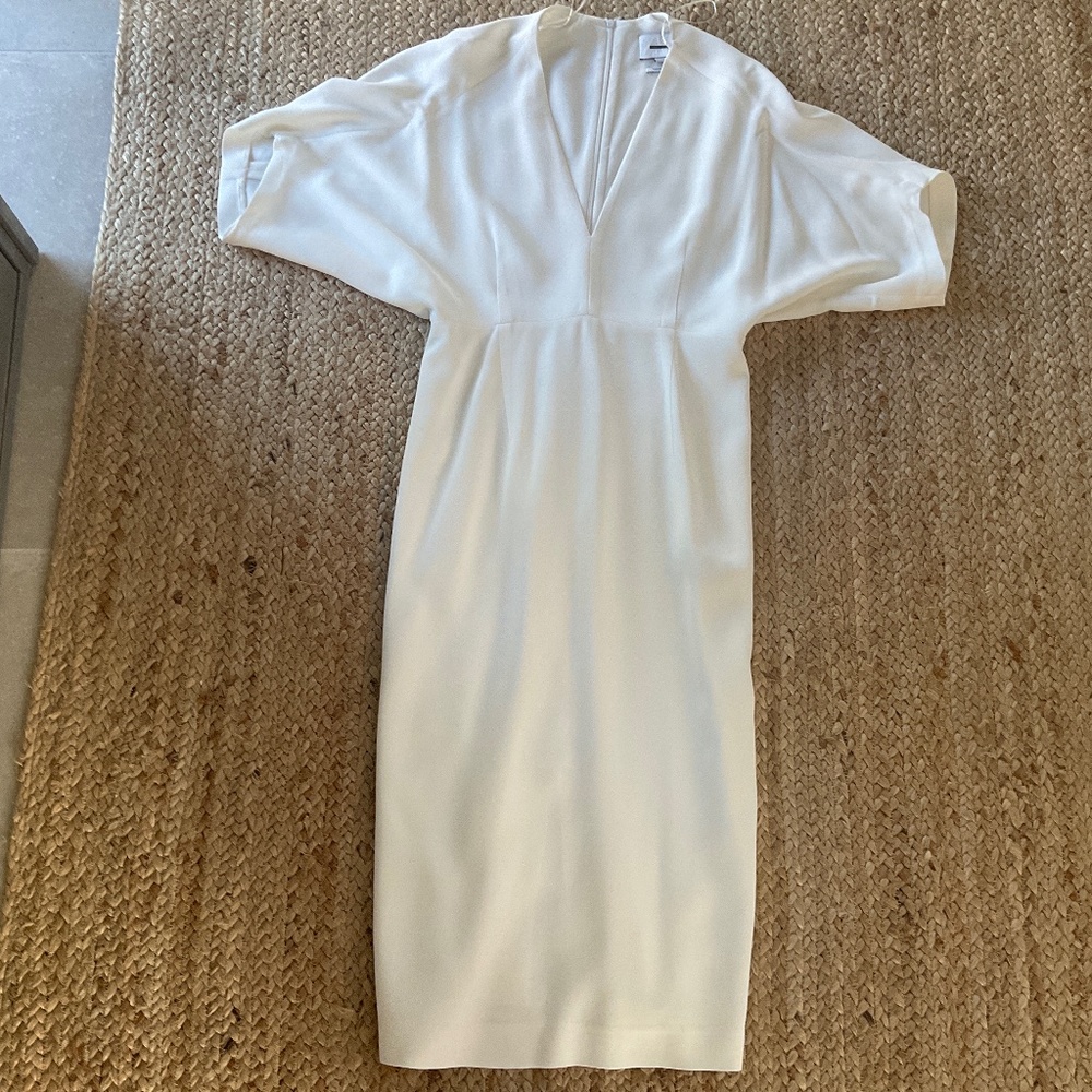 Winter white crepe dress Narcisco Rodriguez collection from Zara